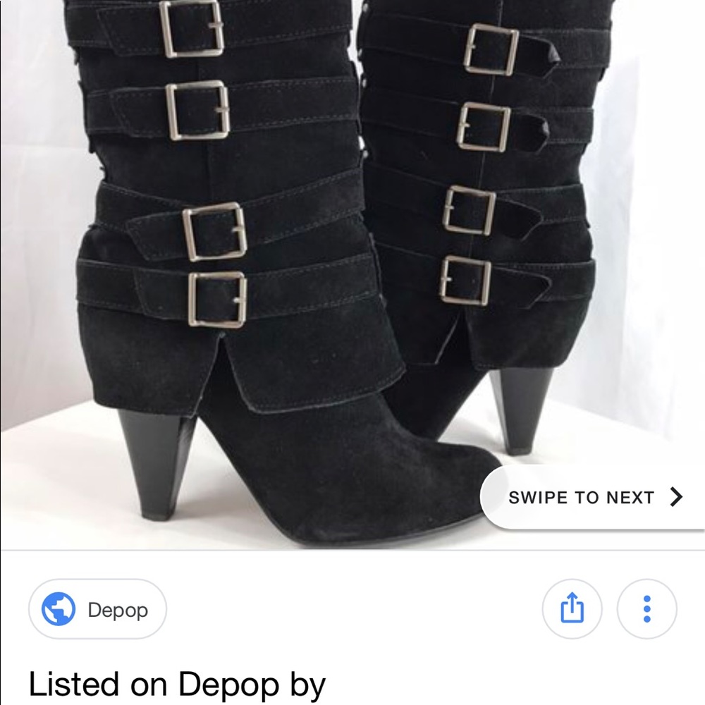 Black heeled boots